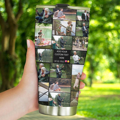 Create a Gift for Dad Grandpa with Collage Photo & Text on 30oz Tumbler