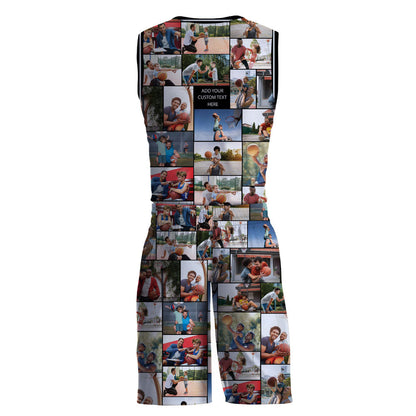 Create Your Own Basketball Suit Jersey with Collage Photo & Text