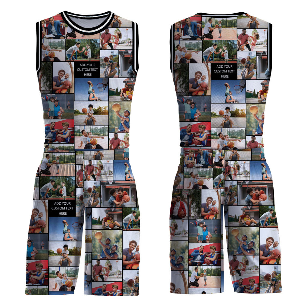 Create Your Own Basketball Suit Jersey with Collage Photo & Text