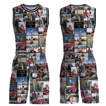 Create Your Own Basketball Suit Jersey with Collage Photo & Text