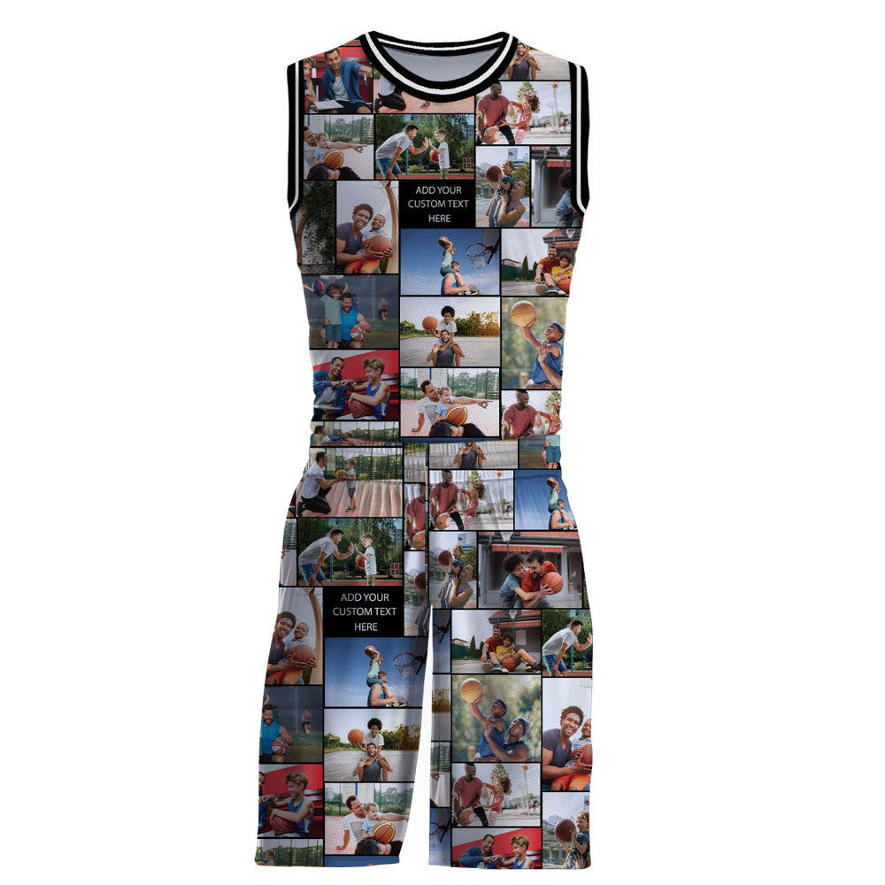 Create Your Own Basketball Suit Jersey with Collage Photo & Text