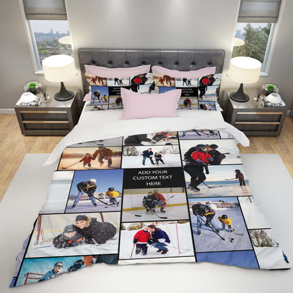 Create a Gift for Dad Grandpa with Collage Photo & Text on Bedding Set