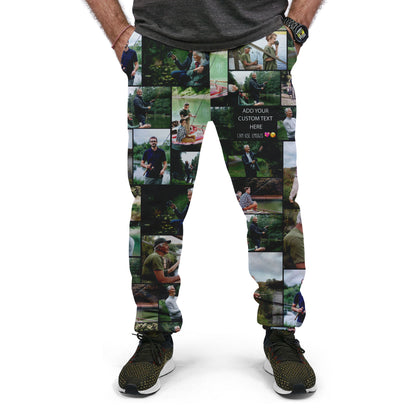 Create a Gift for Dad Grandpa with Collage Photo & Text on Combo T-Shirt and Long Pants Set