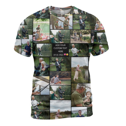 Create a Gift for Dad Grandpa with Collage Photo & Text on Combo T-Shirt and Long Pants Set