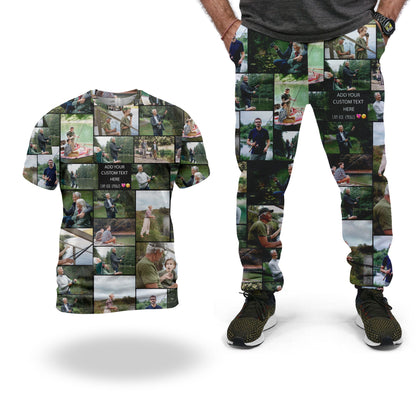 Create Your Own Combo T-Shirt and Long Pants Set with Collage Photo & Text