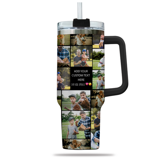 Create Your Own Dad’s 40oz Tumbler – Photo Collage & Custom Text
