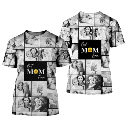 Create a Gift for Mom with Collage Photo & Text on AOP Unisex T-Shirt