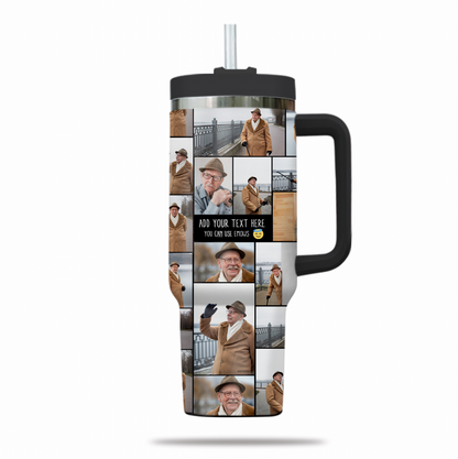 Create a Memorial Gifts for Loss Of Father with Collage Photo & Text on 40oz Large Tumbler