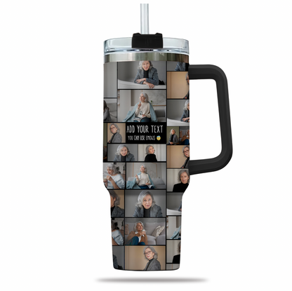 Create a Memorial Gifts for Loss Of Father with Collage Photo & Text on 40oz Large Tumbler