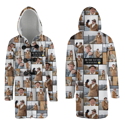 Create a Memorial Gifts for Loss Of Mother with Collage Photo & Text on AOP Hooded Cloak Coat