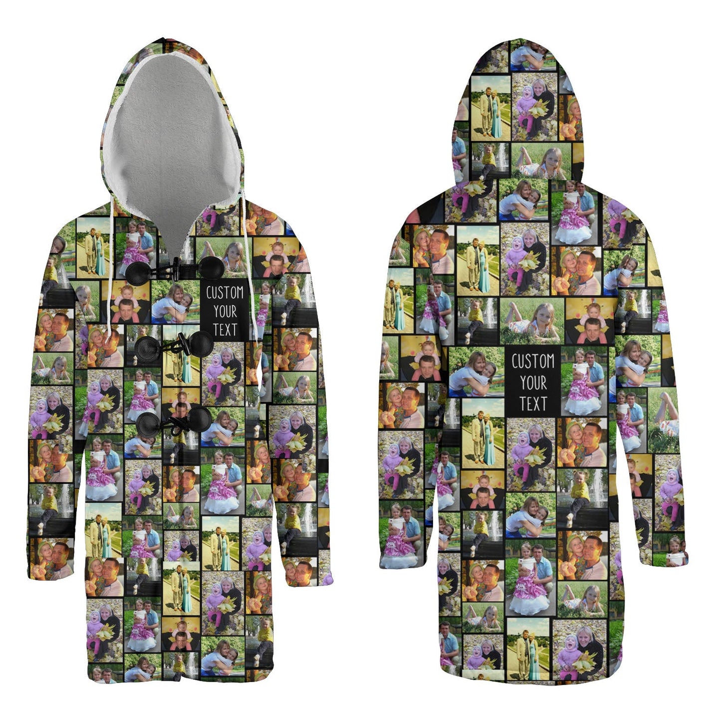 Create a Memorial Gifts for Loss Of Mother with Collage Photo & Text on AOP Hooded Cloak Coat