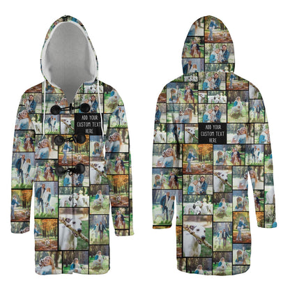 Create a Memorial Gifts for Loss Of Mother with Collage Photo & Text on AOP Hooded Cloak Coat