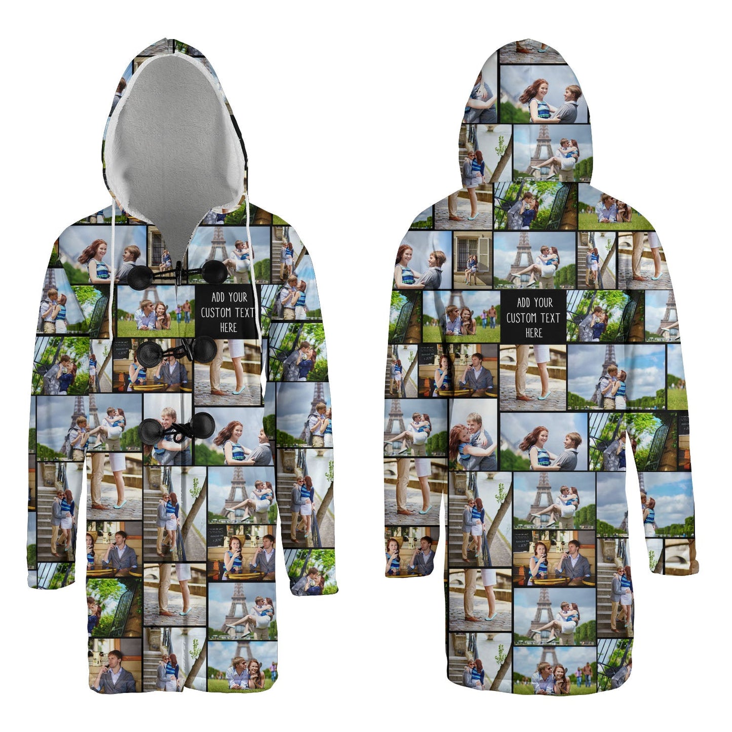 Create a Memorial Gifts for Loss Of Mother with Collage Photo & Text on AOP Hooded Cloak Coat