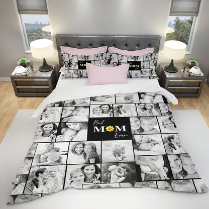 Create a Mother's Day Gift for Mom with Collage Photo & Text on Bedding Set