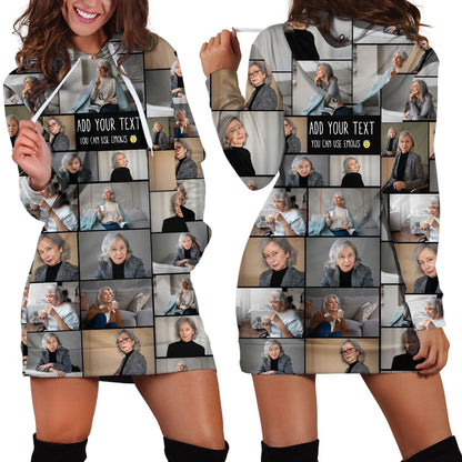 Create a Memorial Gifts for Loss Of Mother with Collage Photo & Text on Hoodie Dress