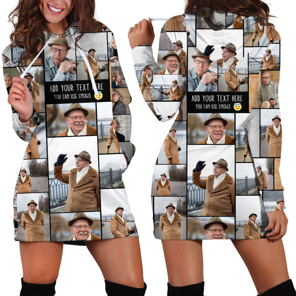 Create a Memorial Gifts for Loss Of Mother with Collage Photo & Text on Hoodie Dress