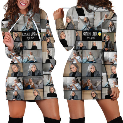 Create a Memorial Gifts for Loss Of Mother with Collage Photo & Text on Hoodie Dress