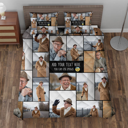 Create a Memorial Gifts for Loss Of Mother with Collage Photo & Text on Quilt Bedding Set