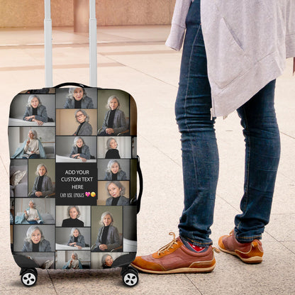 Create a Mother's Day Gift for Mom with Collage Photo & Text on 3D Luggage Cover