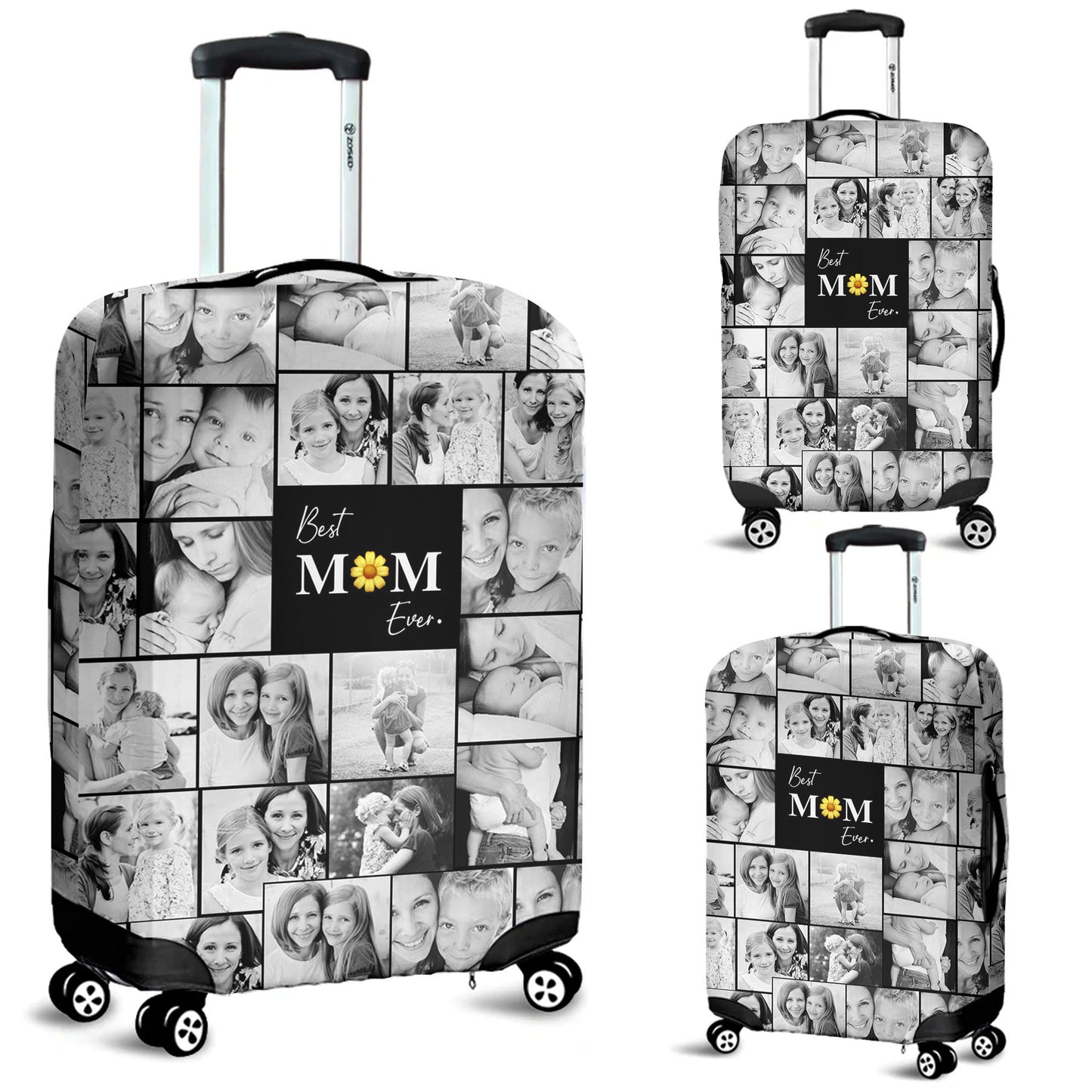 Create a Mother's Day Gift for Mom with Collage Photo & Text on 3D Luggage Cover