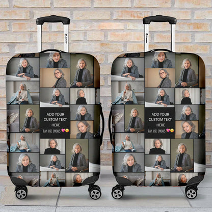 Create a Mother's Day Gift for Mom with Collage Photo & Text on 3D Luggage Cover