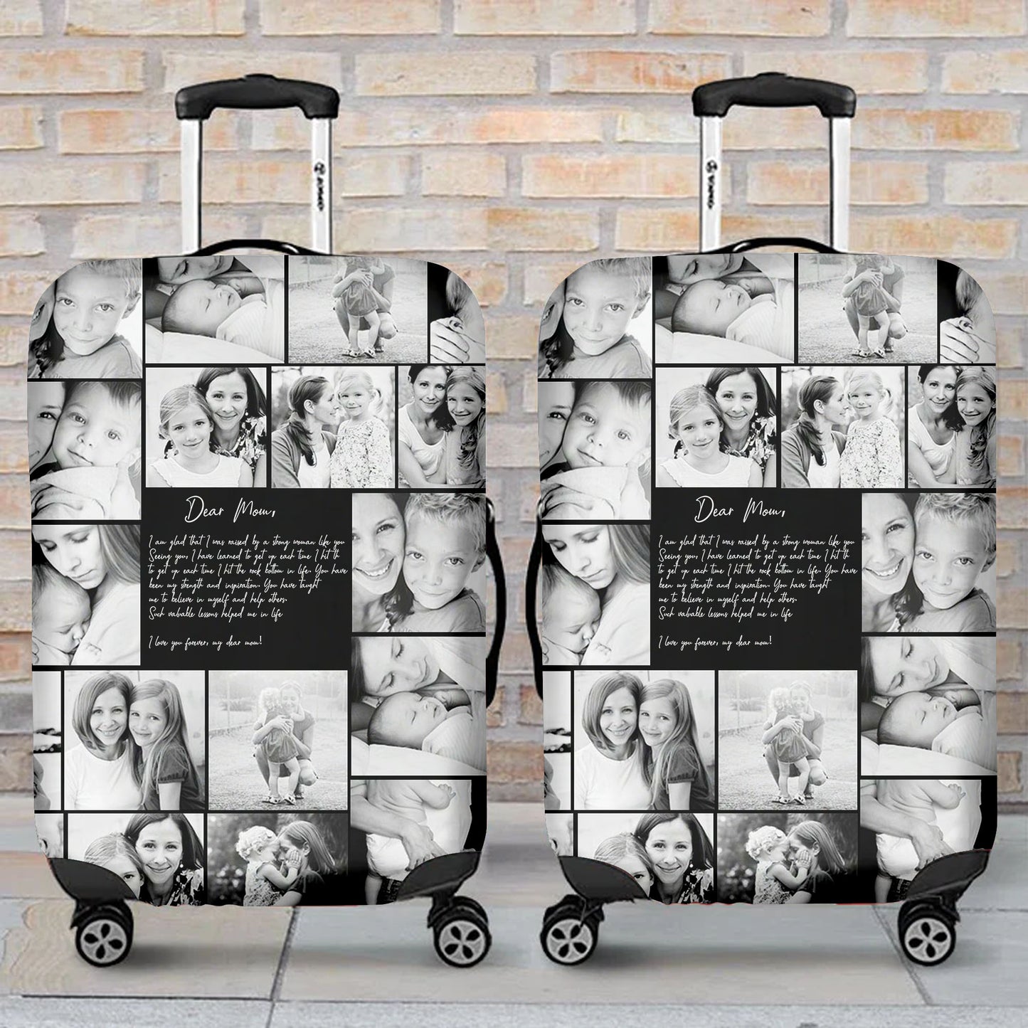 Create a Mother's Day Gift for Mom with Collage Photo & Text on 3D Luggage Cover