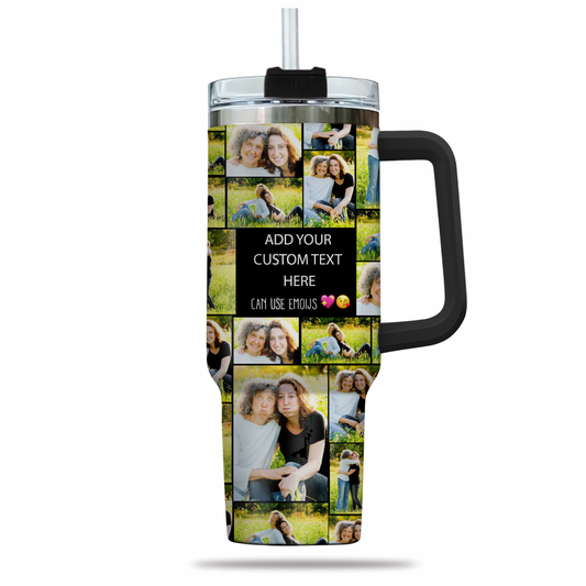 Create a Mother's Day Gift for Mom with Collage Photo & Text on 40oz Large Tumbler