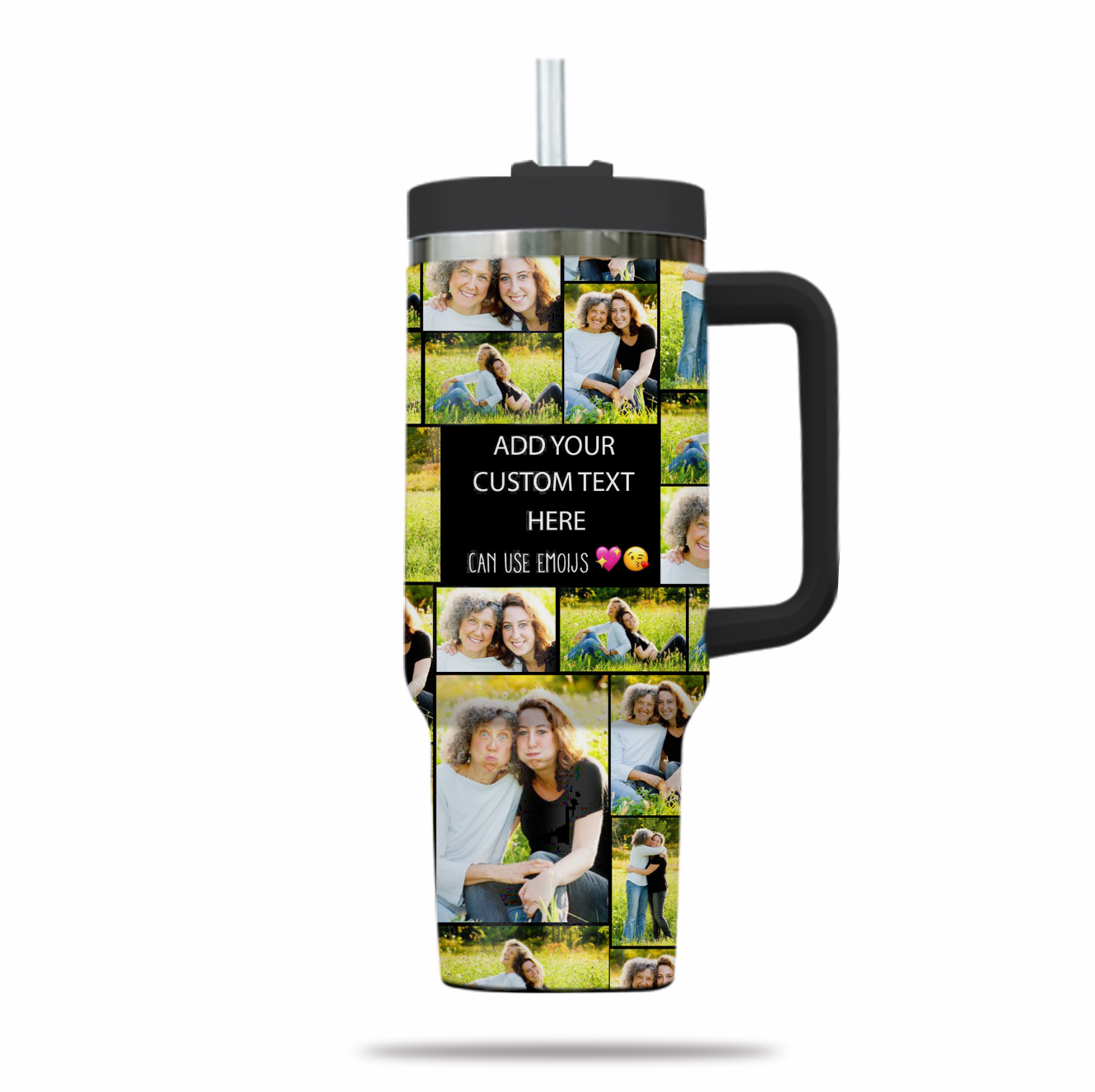 Create a Mother's Day Gift for Mom with Collage Photo & Text on 40oz Large Tumbler