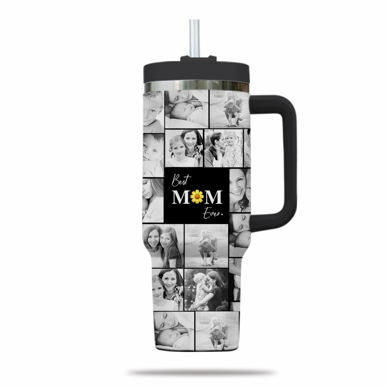 Create a Mother's Day Gift for Mom with Collage Photo & Text on 40oz Large Tumbler