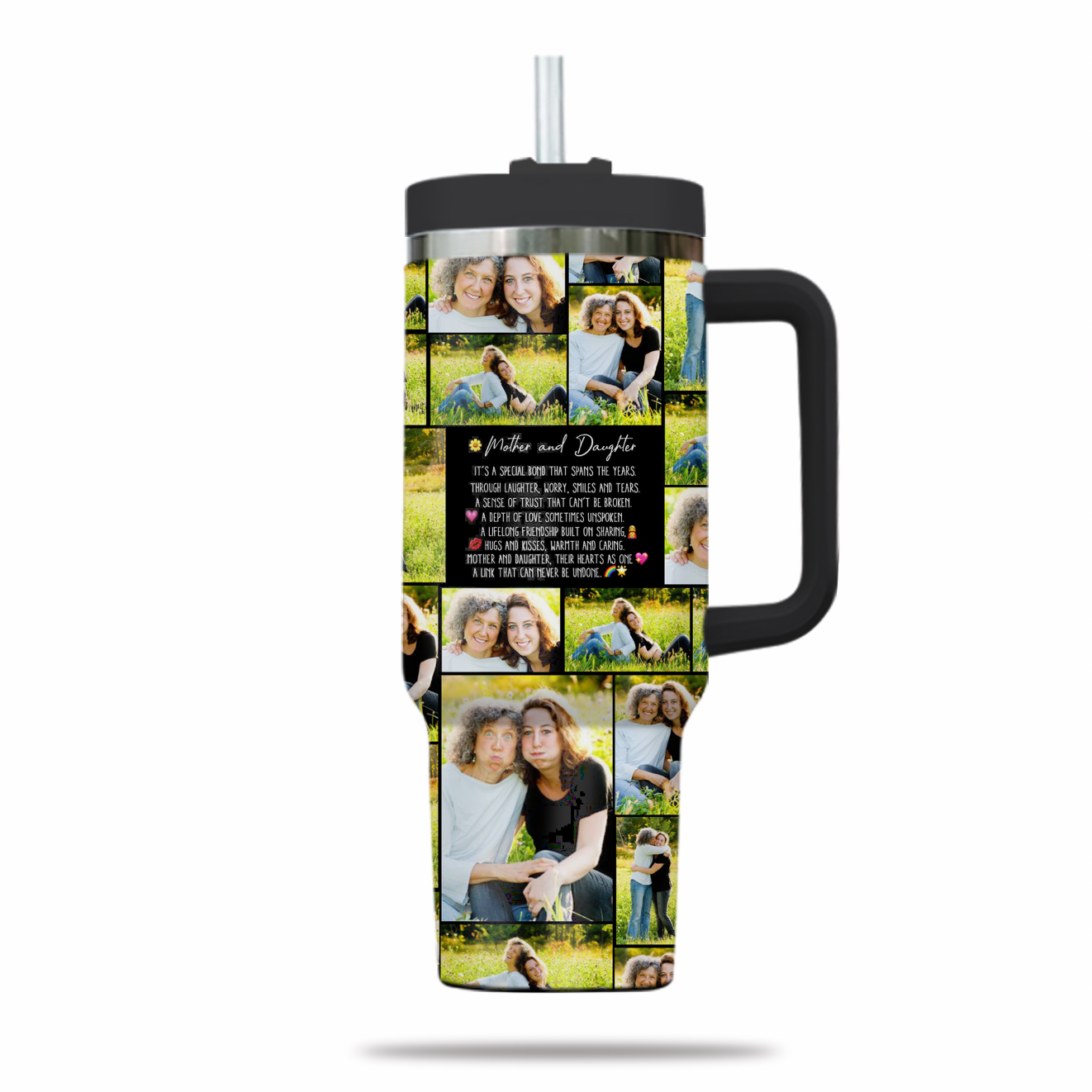 Create a Mother's Day Gift for Mom with Collage Photo & Text on 40oz Large Tumbler