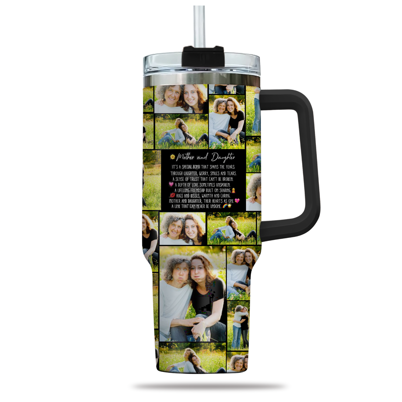 Create a Mother's Day Gift for Mom with Collage Photo & Text on 40oz Large Tumbler