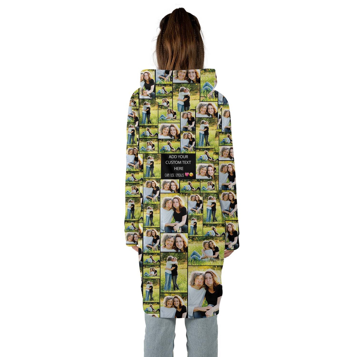 Create a Mother's Day Gift for Mom with Collage Photo & Text on AOP Hoodie Dress