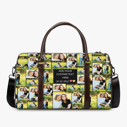 Create a Mother's Day Gift for Mom with Collage Photo & Text on AOP Travel Bag