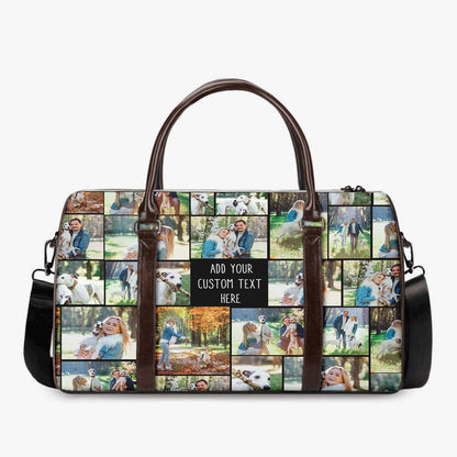 Create a Mother's Day Gift for Mom with Collage Photo & Text on AOP Travel Bag