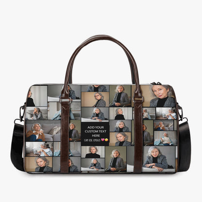 Create a Mother's Day Gift for Mom with Collage Photo & Text on AOP Travel Bag