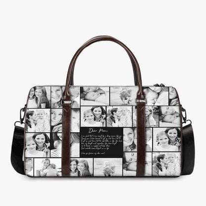 Create a Mother's Day Gift for Mom with Collage Photo & Text on AOP Travel Bag