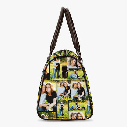 Create a Mother's Day Gift for Mom with Collage Photo & Text on AOP Travel Bag