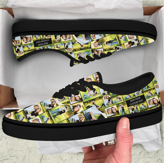 Create a Mother's Day Gift for Mom with Collage Photo & Text on AOP VL Shoes