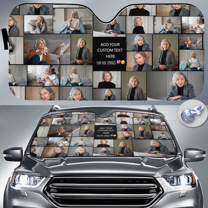 Create a Mother's Day Gift for Mom with Collage Photo & Text on Car Auto Sun Shade