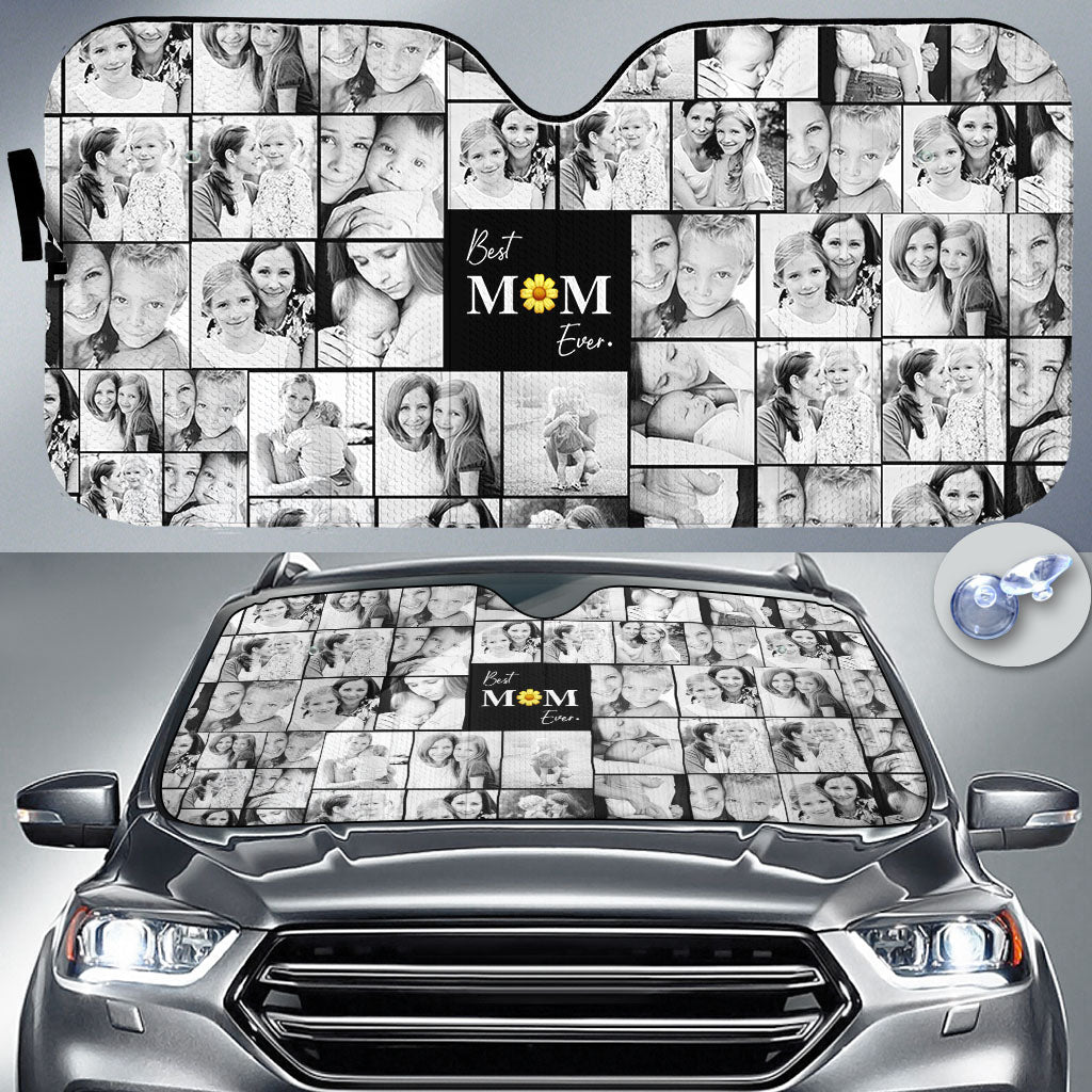 Create a Mother's Day Gift for Mom with Collage Photo & Text on Car Auto Sun Shade