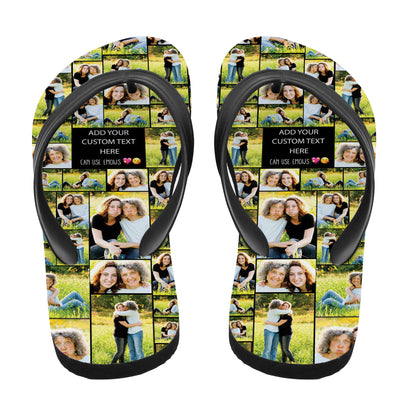 Create a Mother's Day Gift for Mom with Collage Photo & Text on Flip-Flops