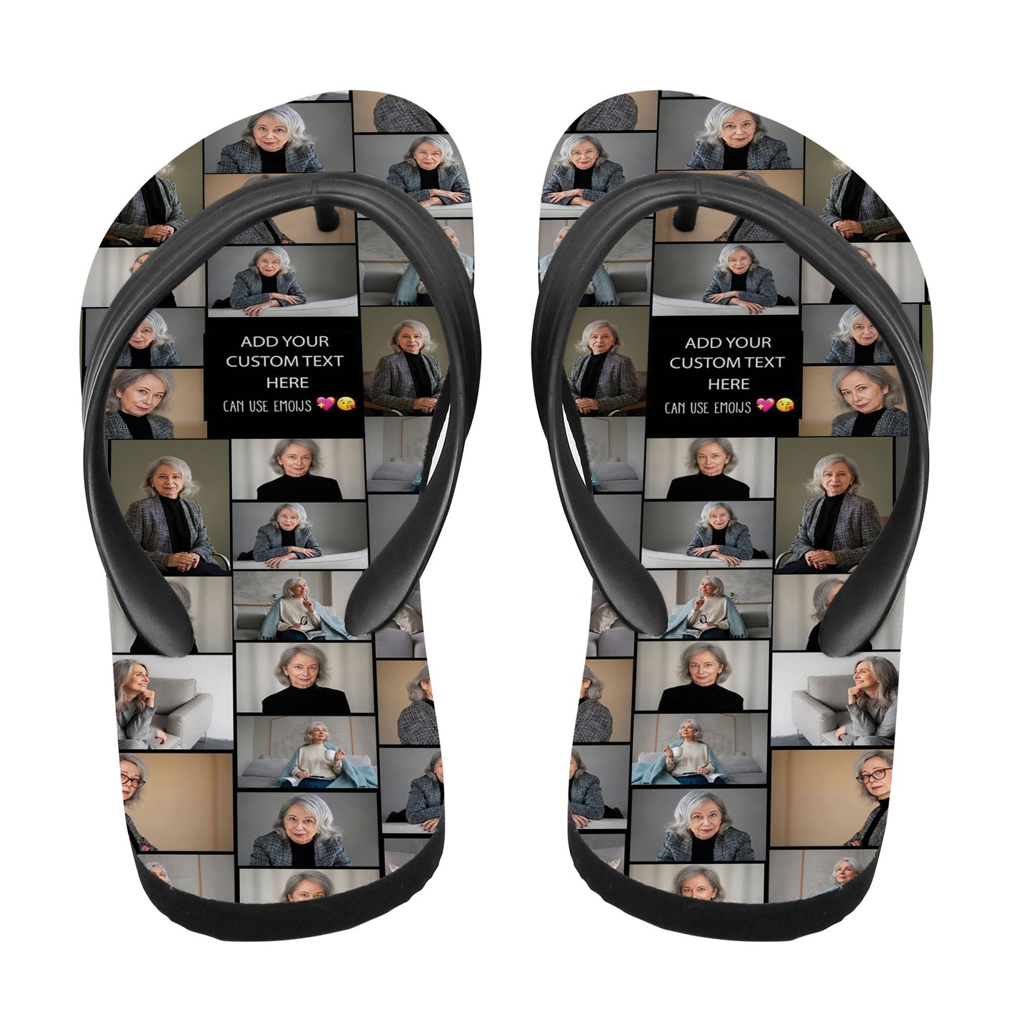 Create a Mother's Day Gift for Mom with Collage Photo & Text on Flip-Flops