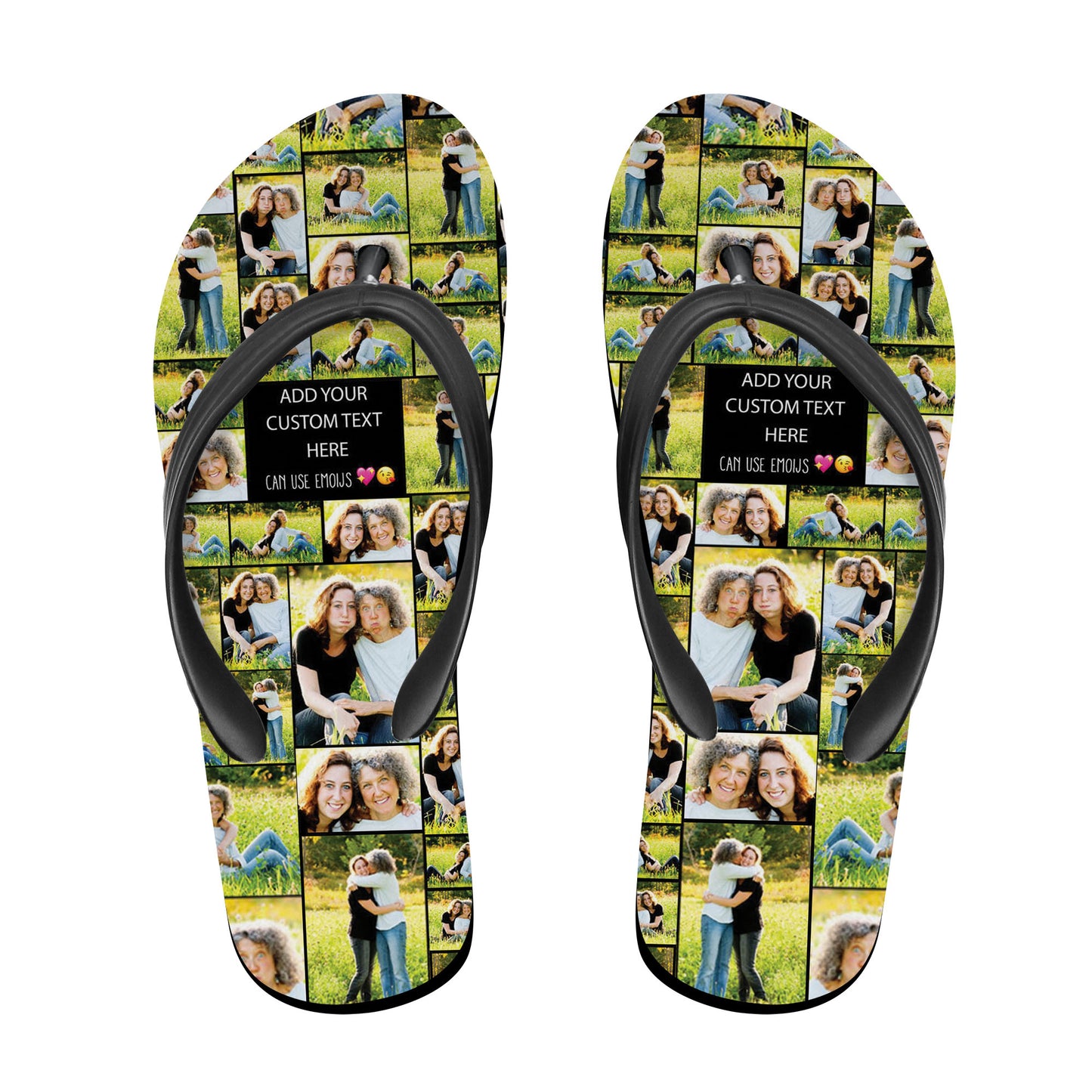 Create a Mother's Day Gift for Mom with Collage Photo & Text on Flip-Flops