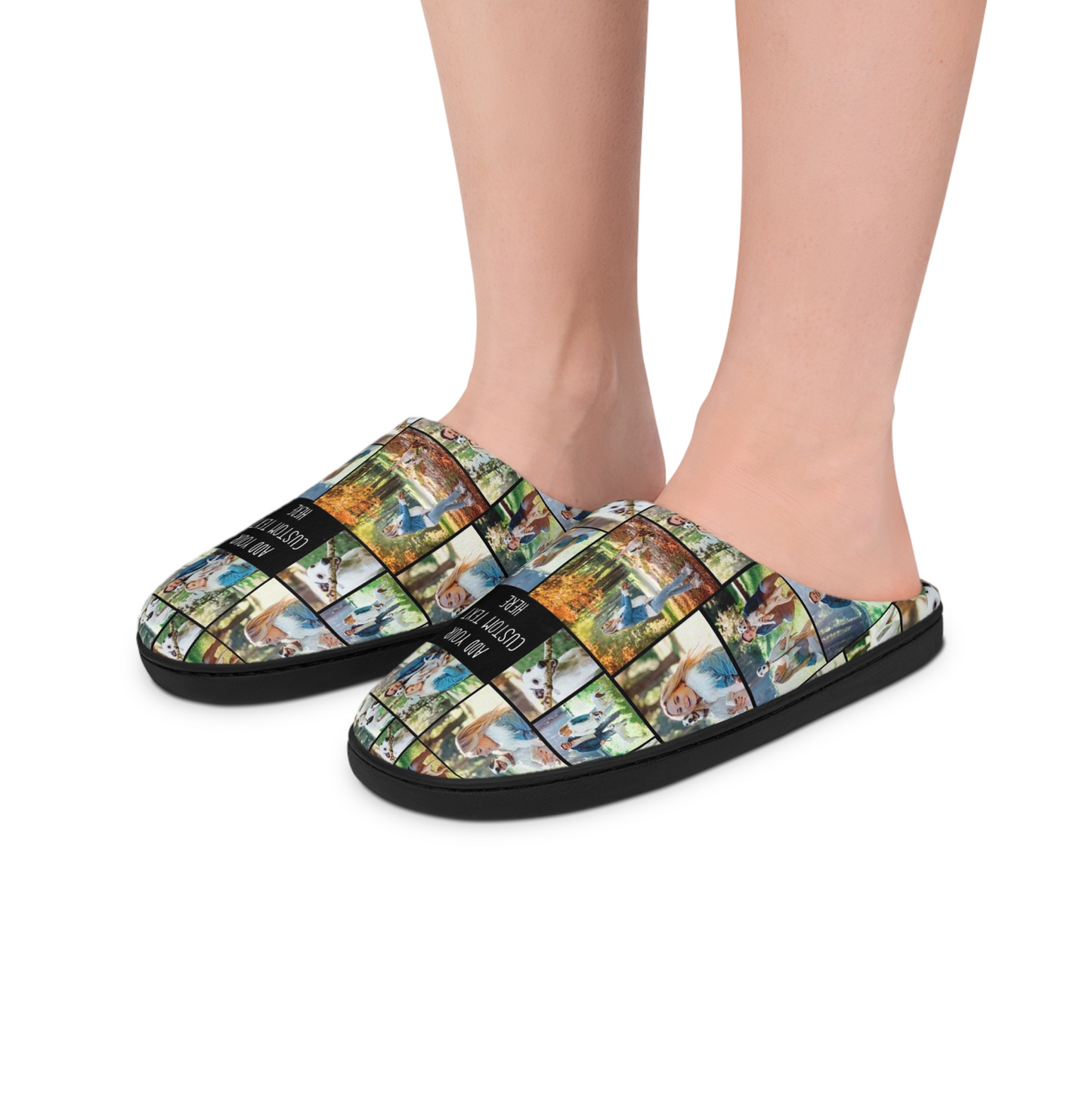 Create a Mother's Day Gift for Mom with Collage Photo & Text on In-House Slippers