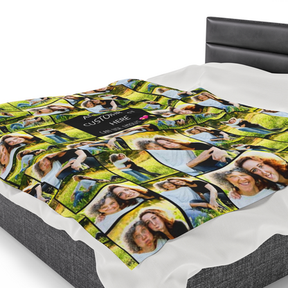 Create a Mother's Day Gift for Mom with Collage Photo & Text on Velveteen Plush Blanket