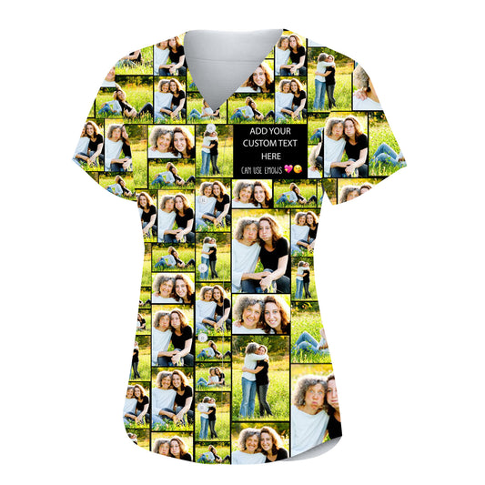 Create a Mother's Day Gift for Mom with Collage Photo & Text on Women Baseball Jersey