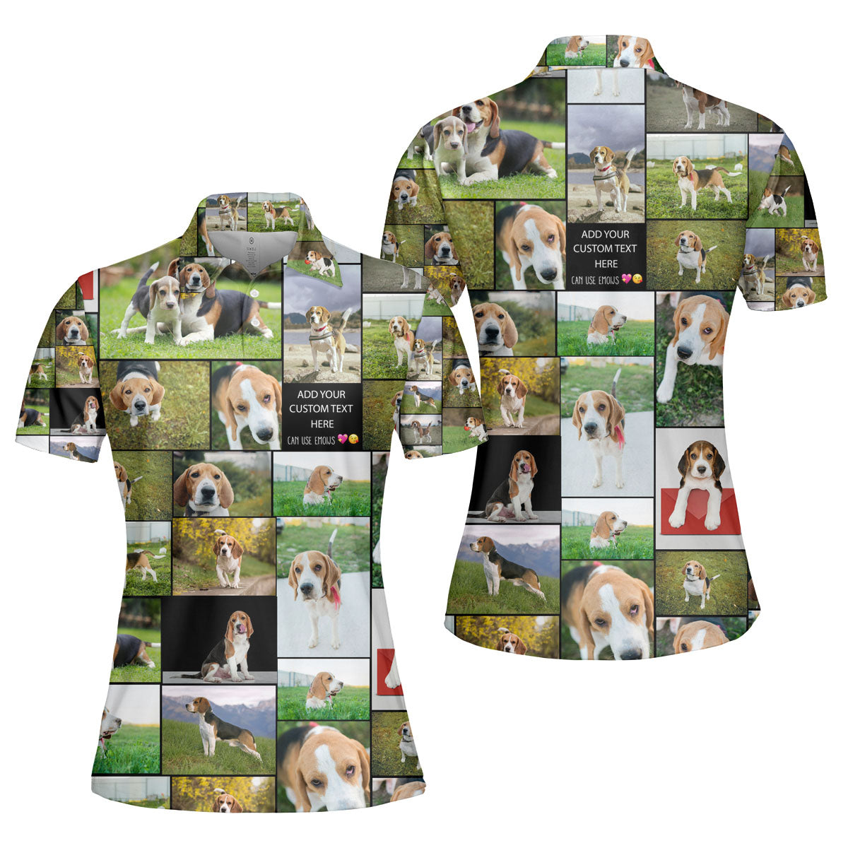 Create a Pet Cat Lovers Gift, Cat Mom Gift with Collage Photo & Text on AOP Polo Shirt