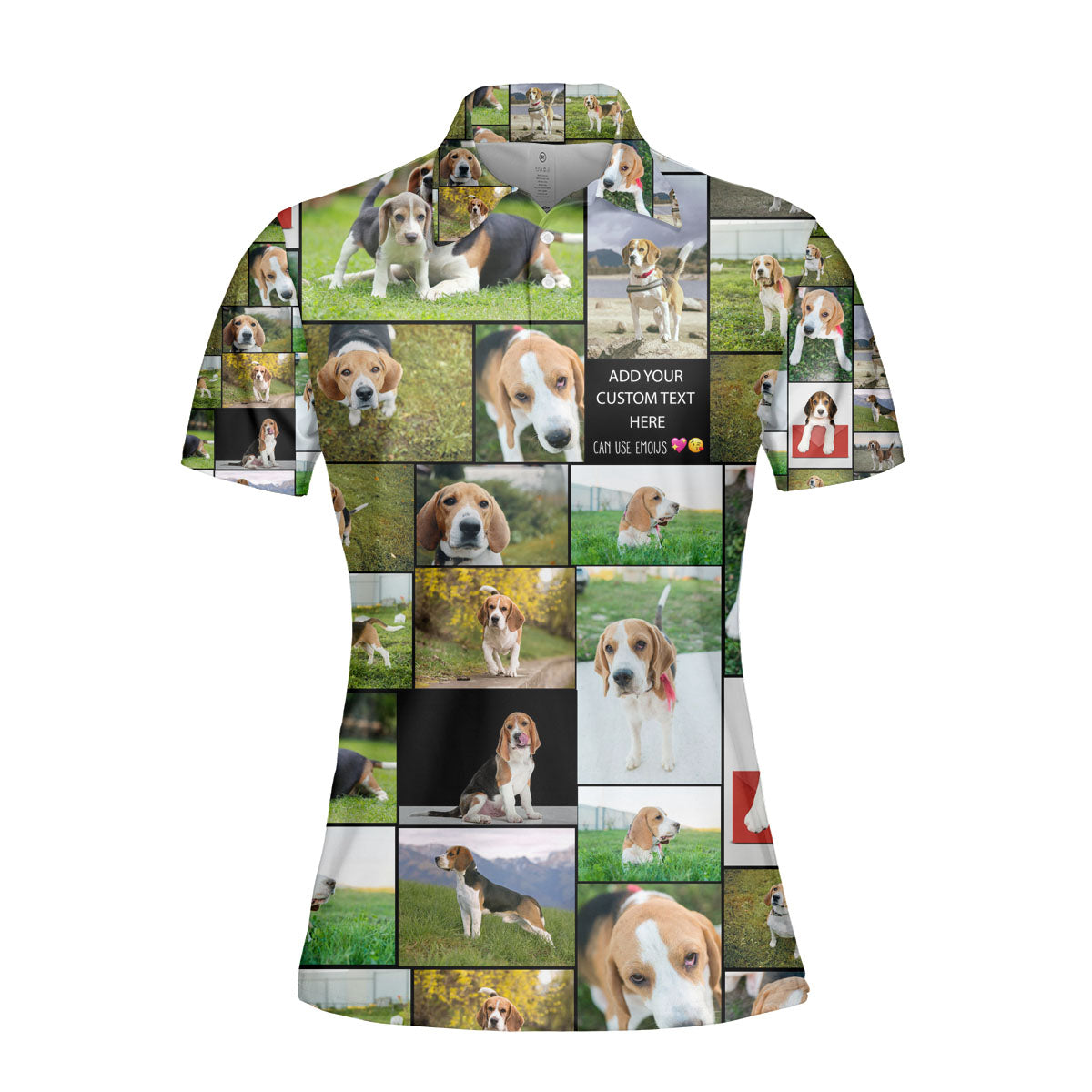 Create a Pet Cat Lovers Gift, Cat Mom Gift with Collage Photo & Text on AOP Polo Shirt