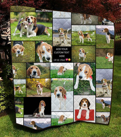 Create a Pet Dog Cat Memorial Sympathy Gifts with Collage Photo & Text on AOP Quilt