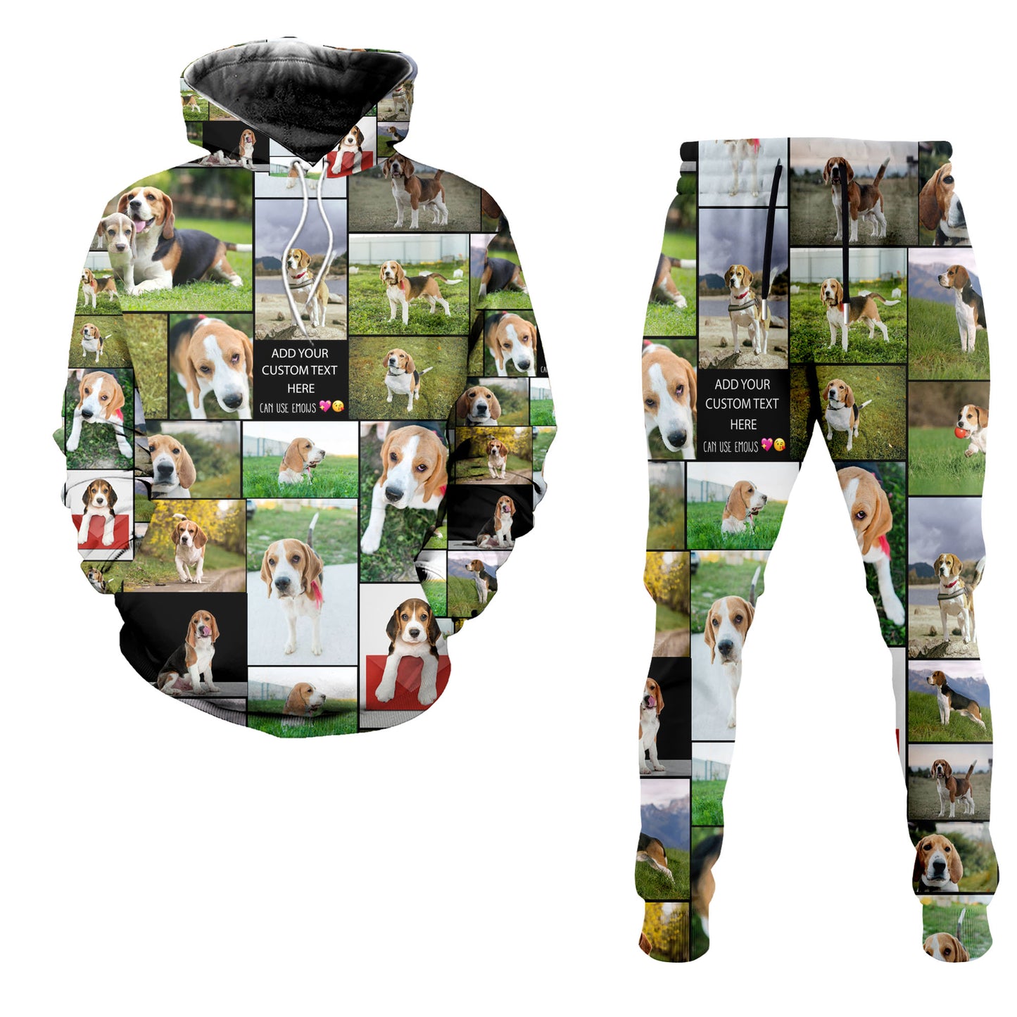 Create a Pet Dog Lovers Gift, Dog Mom Gift with Collage Photo & Text on Combo Hoodie And Joggers